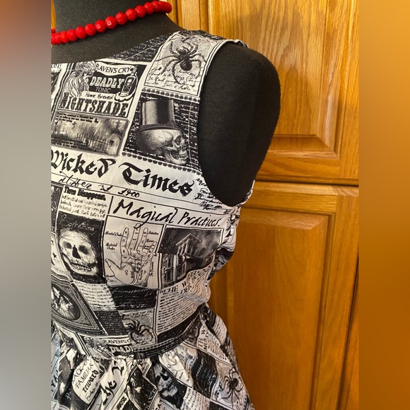 SPOOKY HAUNTED MACABRE DARK SWING PINUP HALLOWEEN RETRO DRESS - Picture 7 of 8